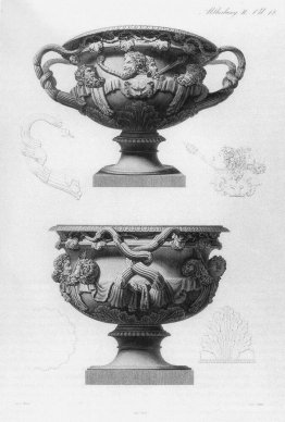 The so called `Warwick Vase`, an famous antique marble object, f