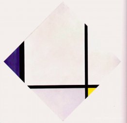 Lozenge Composition 3 Lines Blue Gray Yellow