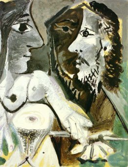 Naked woman and musketeer