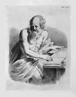 St. Jerome in the act of writing, by Guercino