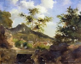 Village at the Foot of a Hill in Saint Thomas, Antilles