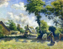 Landscape at Melleray, Woman Carrying Water to Horses