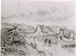 Diggers and Road with Cottages