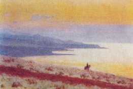 Lake Issyk Kul in the evening