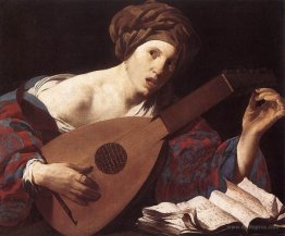 Woman Playing the Lute