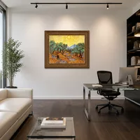 Olive Trees with Yellow Sky and Sun — Designer Office