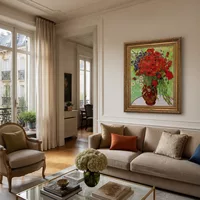 Red Poppies and Daisies — Paris Apartment