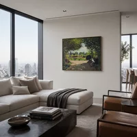 Adolphe Monet Reading in the Garden — Luxury Penthouse