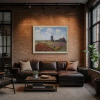 Fields of Tulip With The Rijnsburg Windmill — Modern Loft