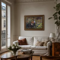 Woman with a Parasol in the Garden in Argenteuil — Paris Apartment