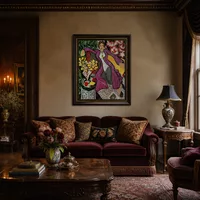 Woman in a Purple Coat  — Historic Mansion