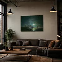 The Bay of Naples at moonlit night. Vesuvius — Modern Loft