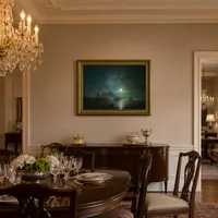The Bay of Naples at moonlit night. Vesuvius — Chateau Dining Room