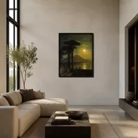 The Bay of Naples at moonlit night. Vesuvius — Modern Loft