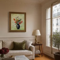 Anemones and Poppies in a Vase — Paris Apartment