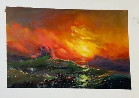 This painting, hand-painted by our artists