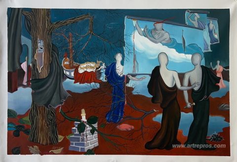 This painting, hand-painted by our artists