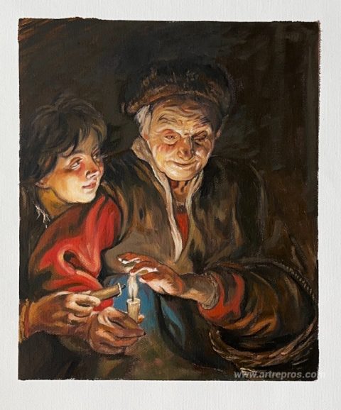 This painting, hand-painted by our artists