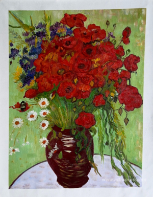 Red Poppies and Daisies