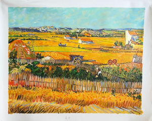Harvest at La Crau, with Montmajour in the Background
