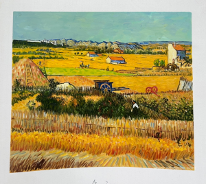 Harvest at La Crau, with Montmajour in the Background