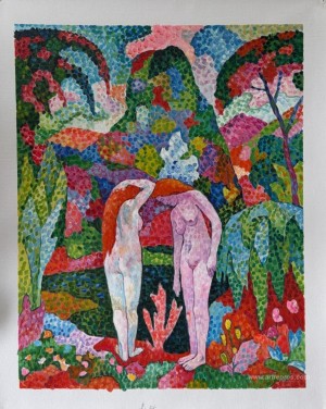 Bathers: Two Nudes in an Exotic Landscape