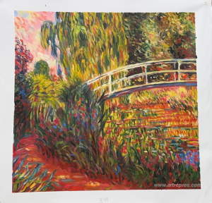 The Japanese Bridge (The Water-Lily Pond, Water Irises)