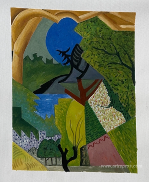 Landscape with Pink Lambrequin