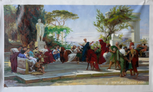 Horatius reads before Maecenas