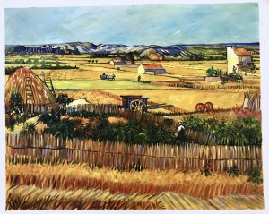 Harvest at La Crau, with Montmajour in the Background