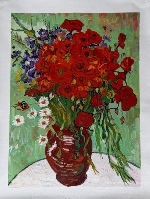 Red Poppies and Daisies