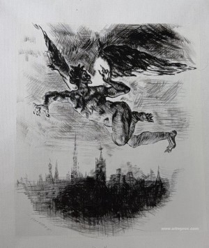 Mephistopheles Over Wittenberg (From Goethe's Faust)
