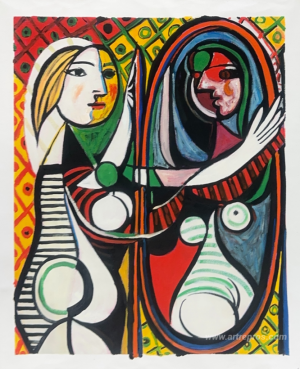 Girl in front of mirror
