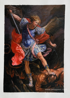 The Archangel Michael defeating Satan