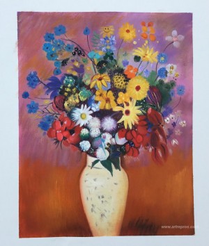 White Vase with Flowers