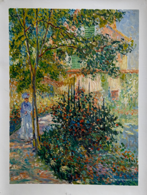 Camille Monet in the Garden at the House in Argenteuil