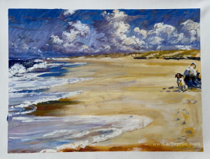 Marie Krøyer Painting on the Beach at Stenbjerg
