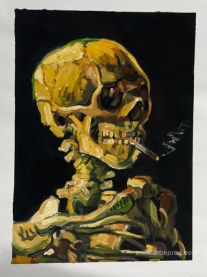 Skull with Burning Cigarette