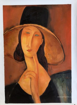 Portrait of Jeanne Hebuterne in a large hat